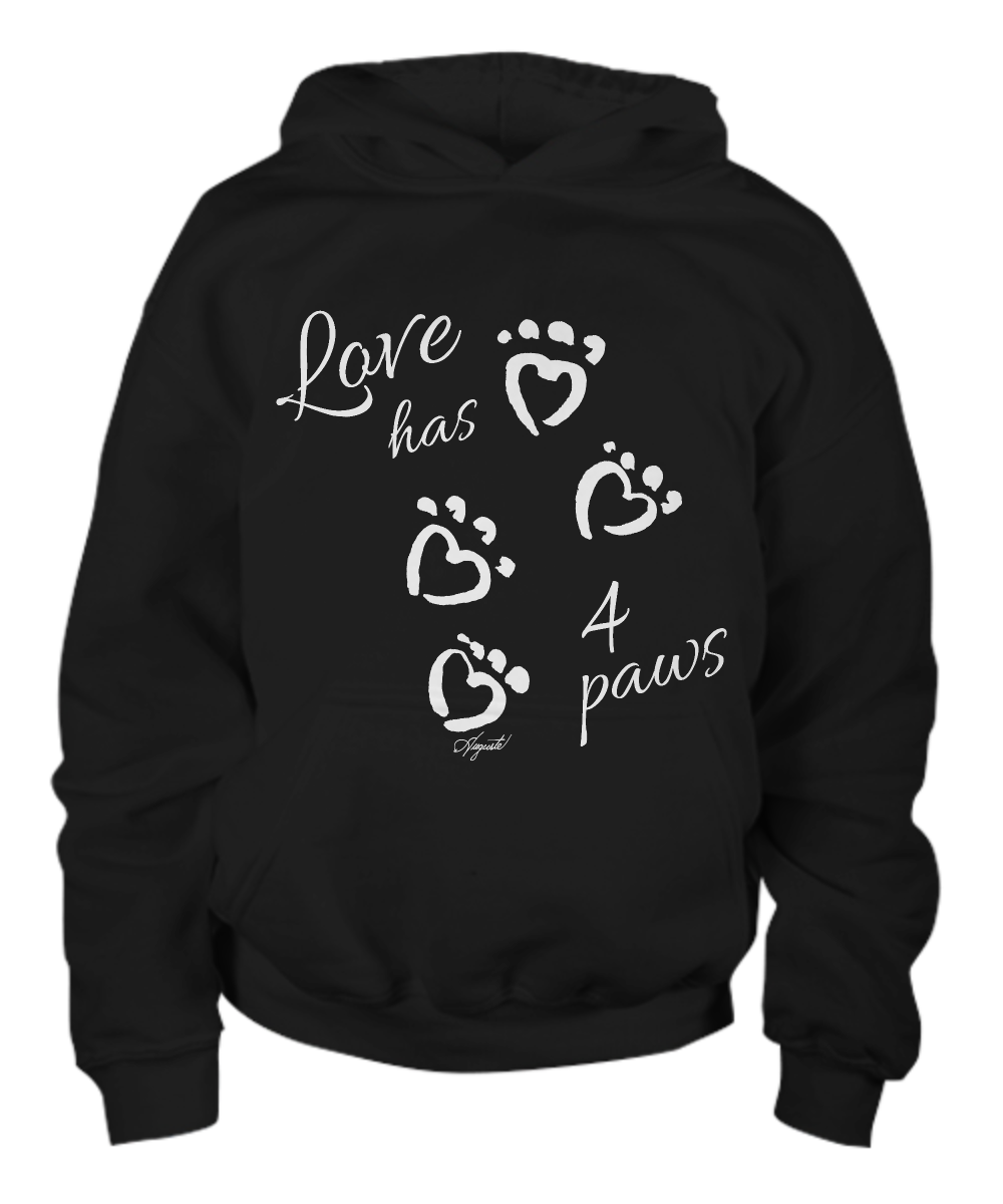 Hoodie LOVE HAS FOUR PAWS, by Auguste