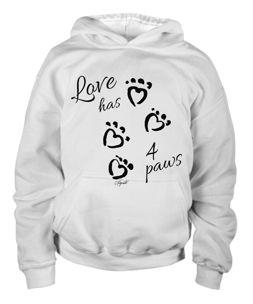 Hoodie LOVE HAS 4 PAWS, by Auguste