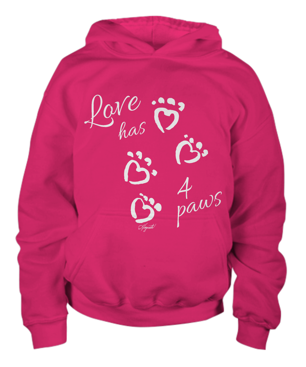 Hoodie LOVE HAS FOUR PAWS, by Auguste