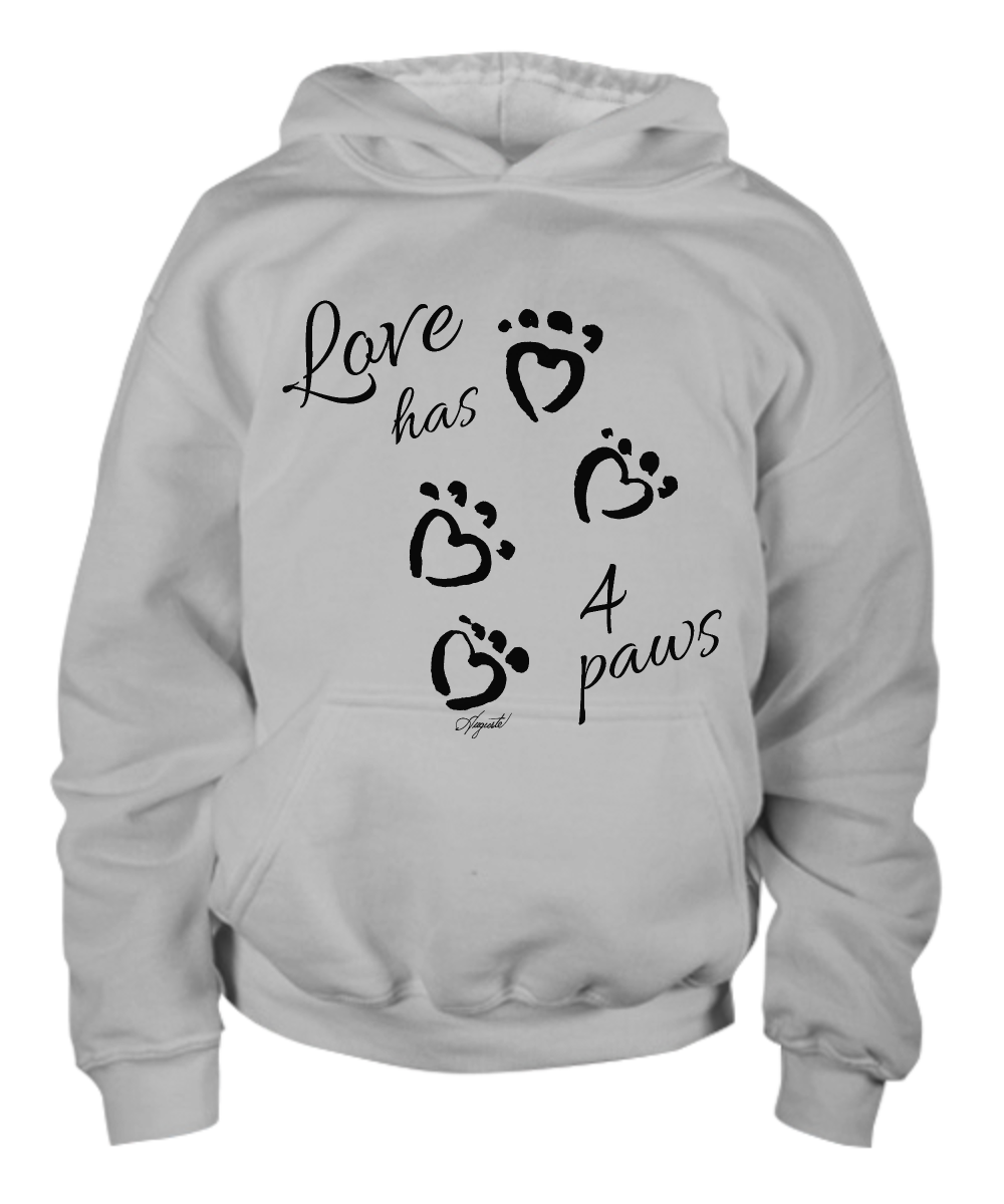 Hoodie LOVE HAS 4 PAWS, by Auguste