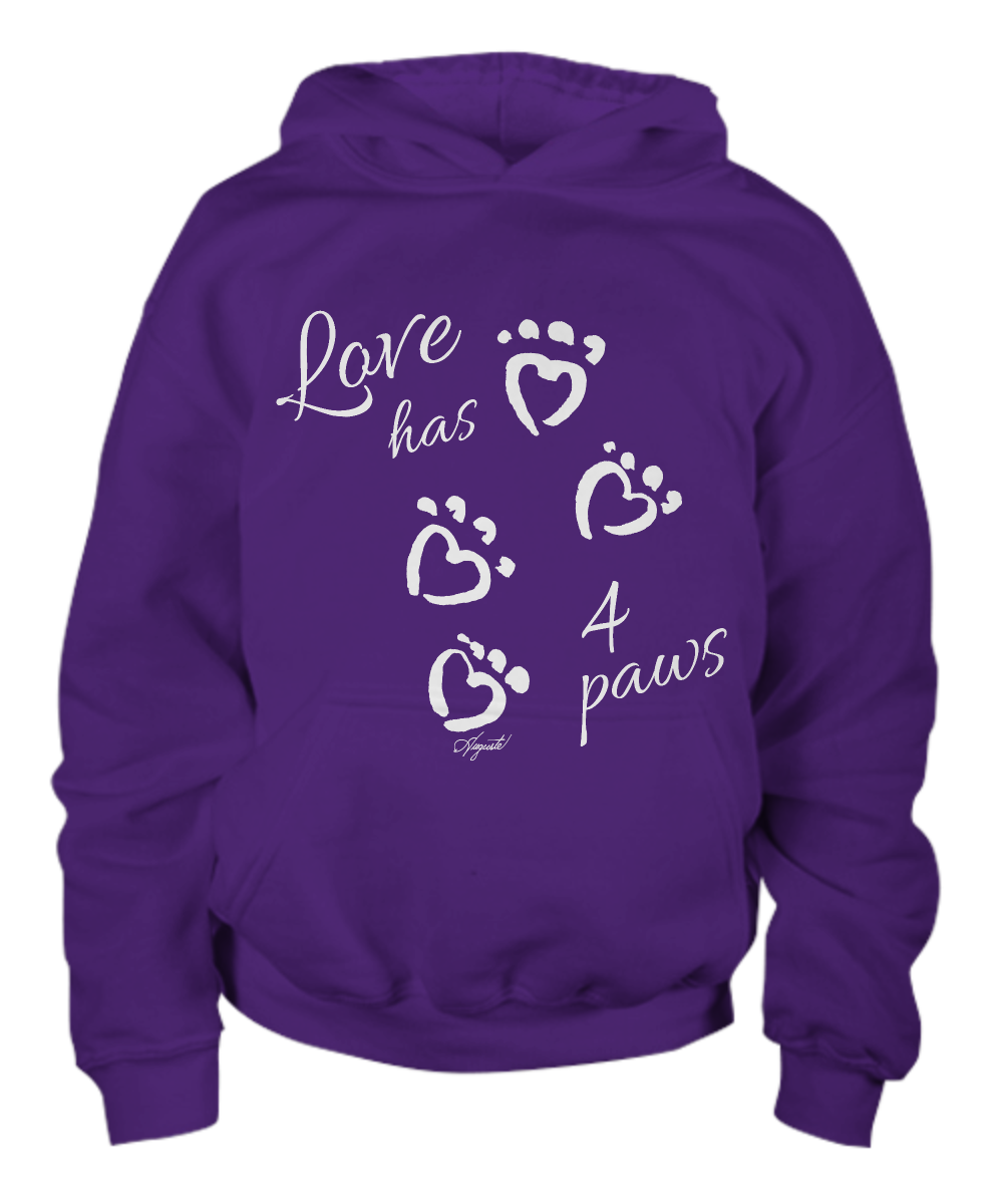 Hoodie LOVE HAS FOUR PAWS, by Auguste