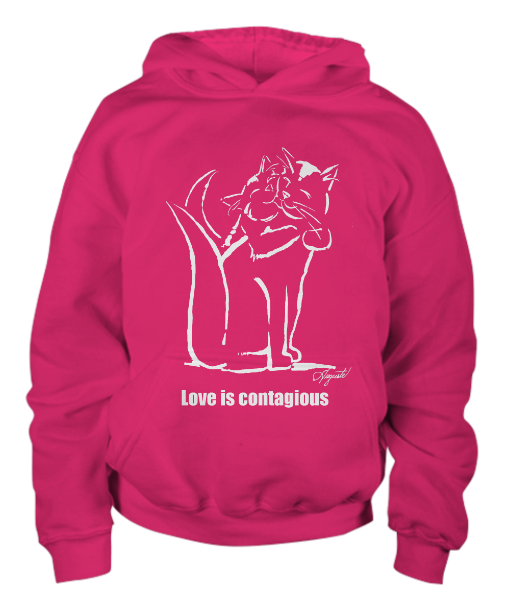 Hoodie Love Is Contagious, by Auguste