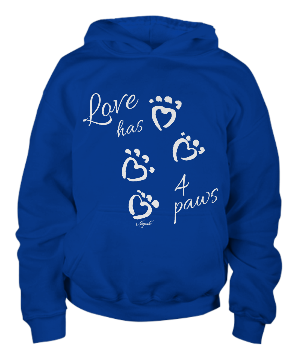 Hoodie LOVE HAS FOUR PAWS, by Auguste